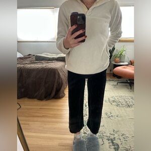 Boutique Black Cropped Velvet Pants